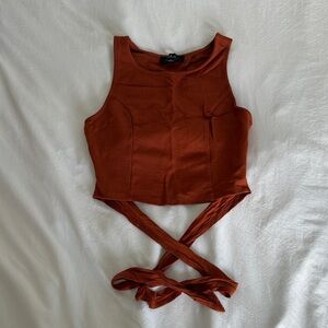 Lulu's Terracotta Sleeveless Crop Top - NEVER WORN